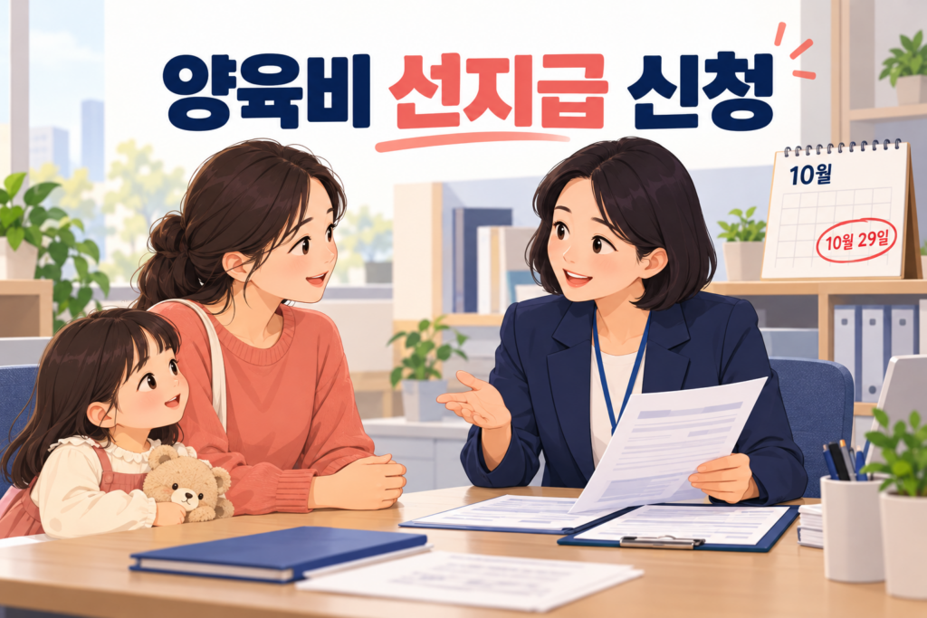 양육비 선지급 신청 상담을 받는 한부모 가족