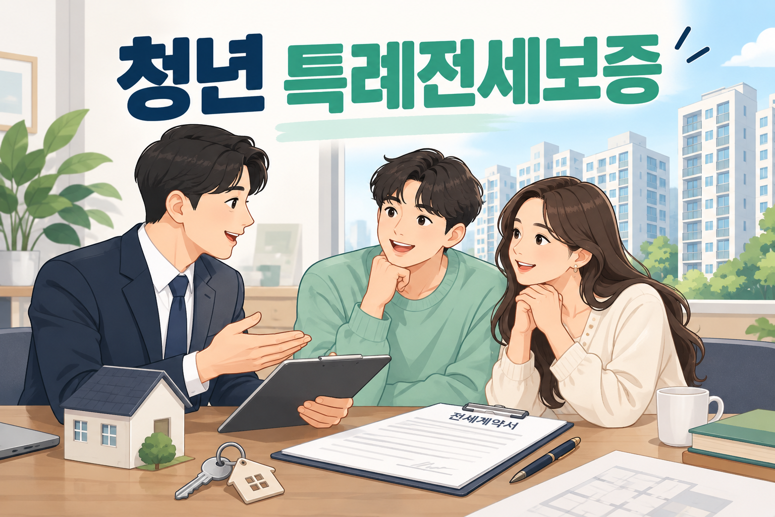 청년 특례전세보증 상담을 받는 신혼부부