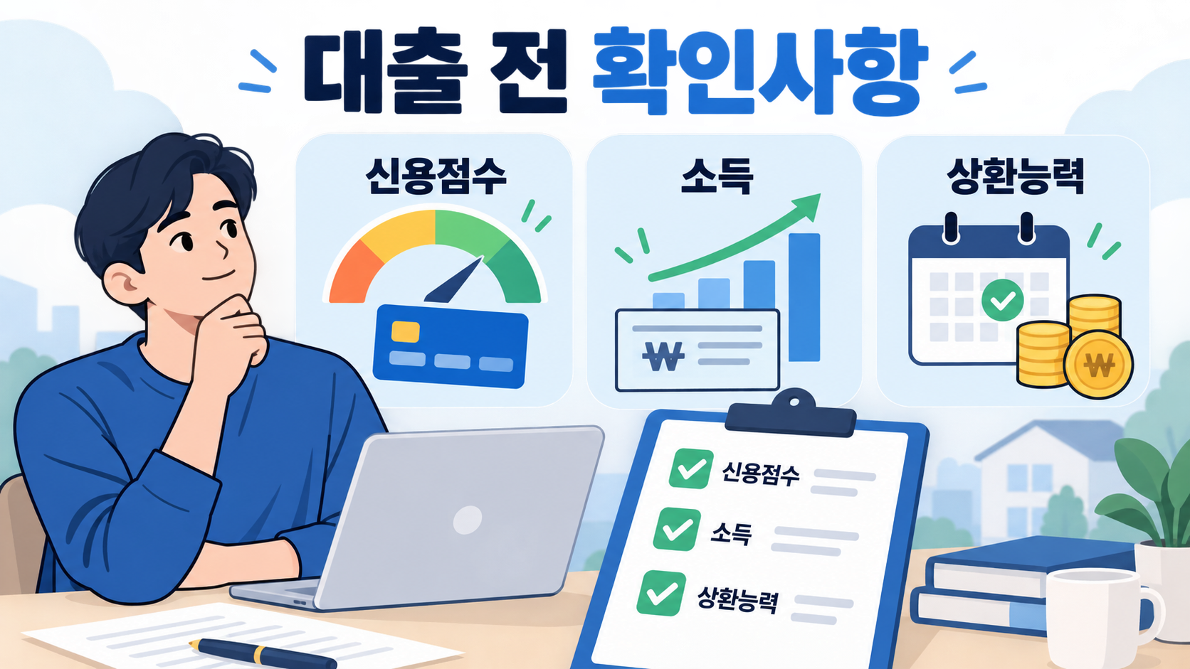 대출 신청 전 신용점수와 상환능력 확인